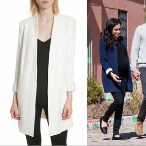 Alice & Olivia | White Simpson blazer coat jacket size 10 medium oversized